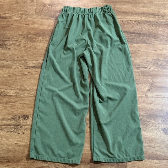 Halara Flex Women Small High Waisted Pocket Wide Waffle Work Loden Green Pants - Picture 11 of 12